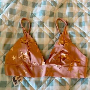 Pink bra with gold stars